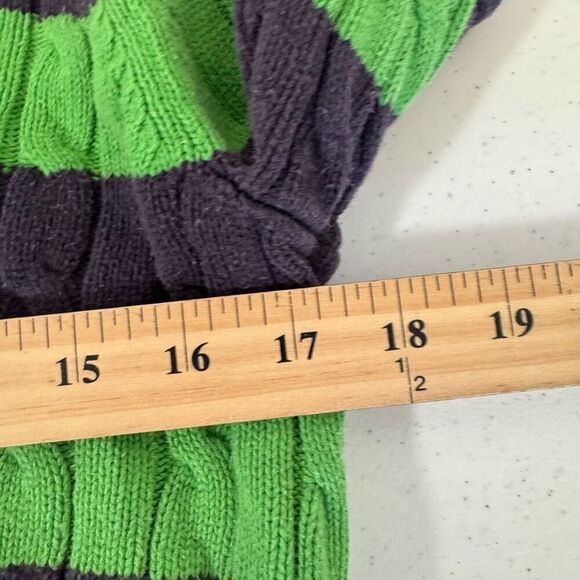 Chaps Ralph Lauren Women’s Striped Cable Knit V-Neck Sweater Size Petite Medium - Picture 5 of 7